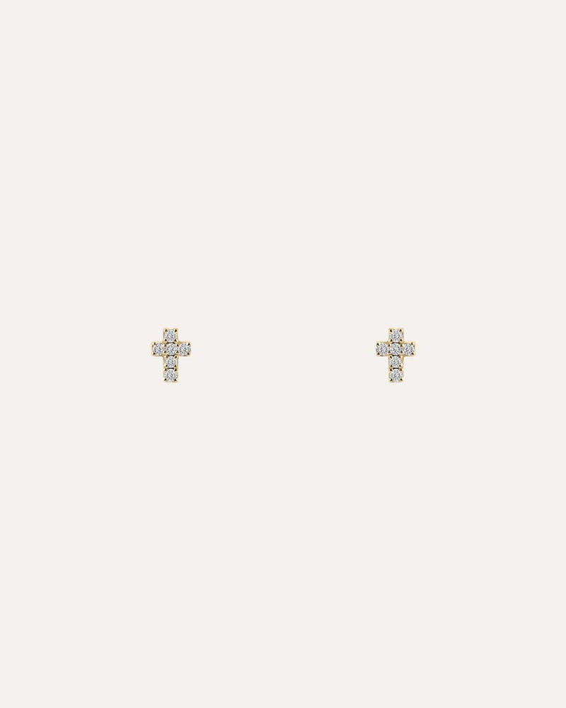 Cross Diamond Stud