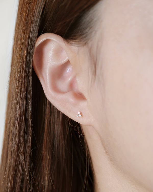 Three Leaf Clover Diamond Stud