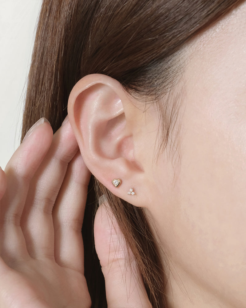 Three Leaf Clover Diamond Stud