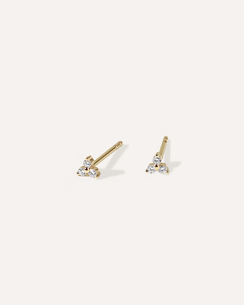 Three Leaf Clover Diamond Stud